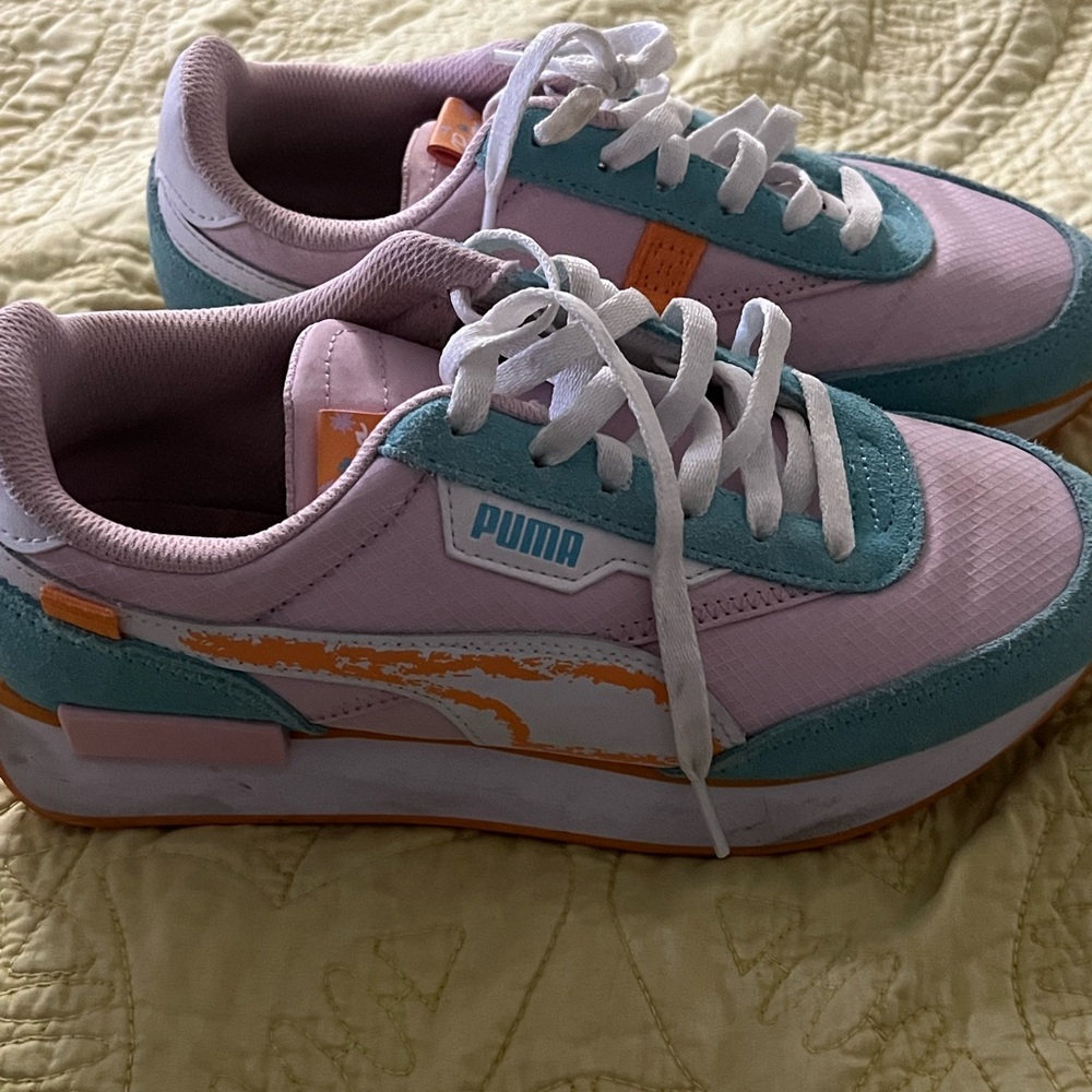 Puma Pink and Teal Sneakers